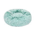 L-70CM Dog Cat Pet Calming Bed Washable ZIPPER Cover Warm Soft Plush Round Sleeping - Light Green