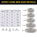 L-70CM Dog Cat Pet Calming Bed Washable ZIPPER Cover Warm Soft Plush Round Sleeping - Light Grey