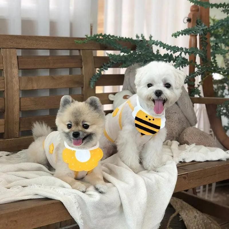 Pet Bandana Bib for Cats and Dogs Triangle Saliva Scarf for Decoration or Daily Use - Honeybee