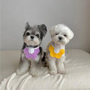 Pet Bandana Bib for Cats and Dogs Triangle Saliva Scarf for Decoration or Daily Use - Yellow Flower