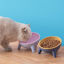 Raised Cat Bowl Pet Feeder Pet Bowl Elevated Dog Bowls 15° Tilted Pet Water Bowl - Moff Green