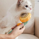 Self Cleaning Slicker Comb For Dog Cat Rabbit Puppy Grooming Pumpkin Brush Tool - Green