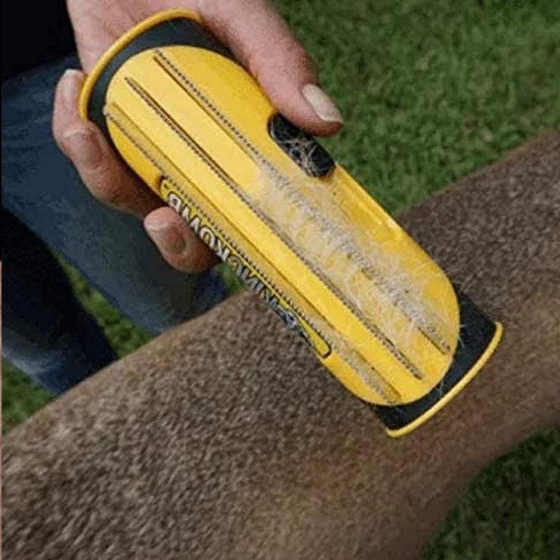 Pet Dog Cat Hair Fur Deshedding Shedding Trimmer Tool Grooming Roll Comb Brush - Red