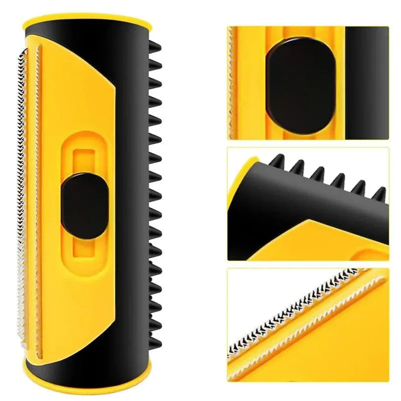 Pet Dog Cat Hair Fur Deshedding Shedding Trimmer Tool Grooming Roll Comb Brush - Red