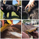 Pet Dog Cat Hair Fur Deshedding Shedding Trimmer Tool Grooming Roll Comb Brush - Yellow