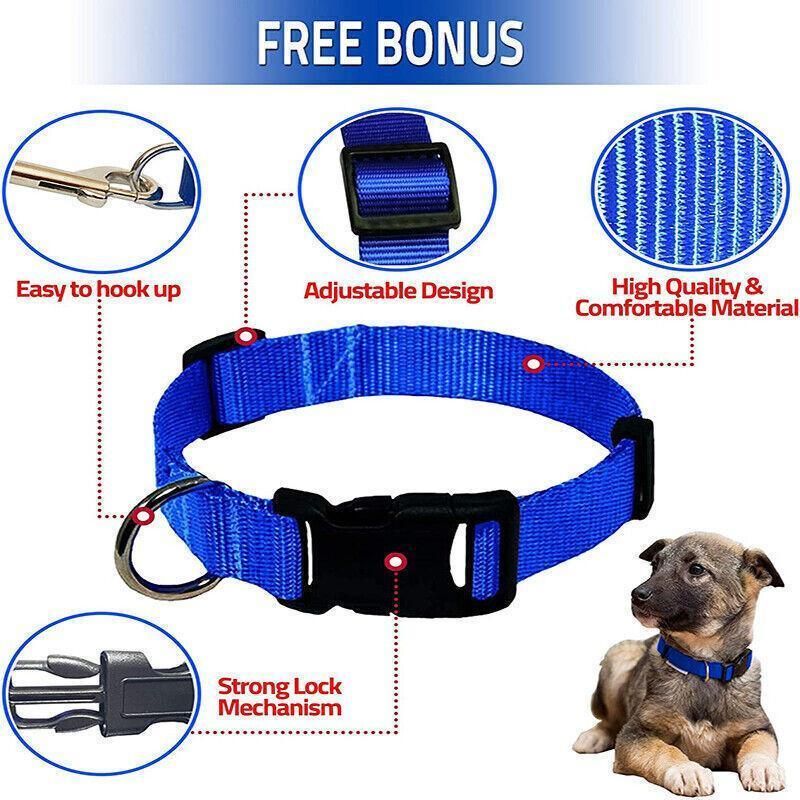 S Size Dog Puppy Pet Collar Adjustable Nylon Toy Small Pink Blue Red Black - Black