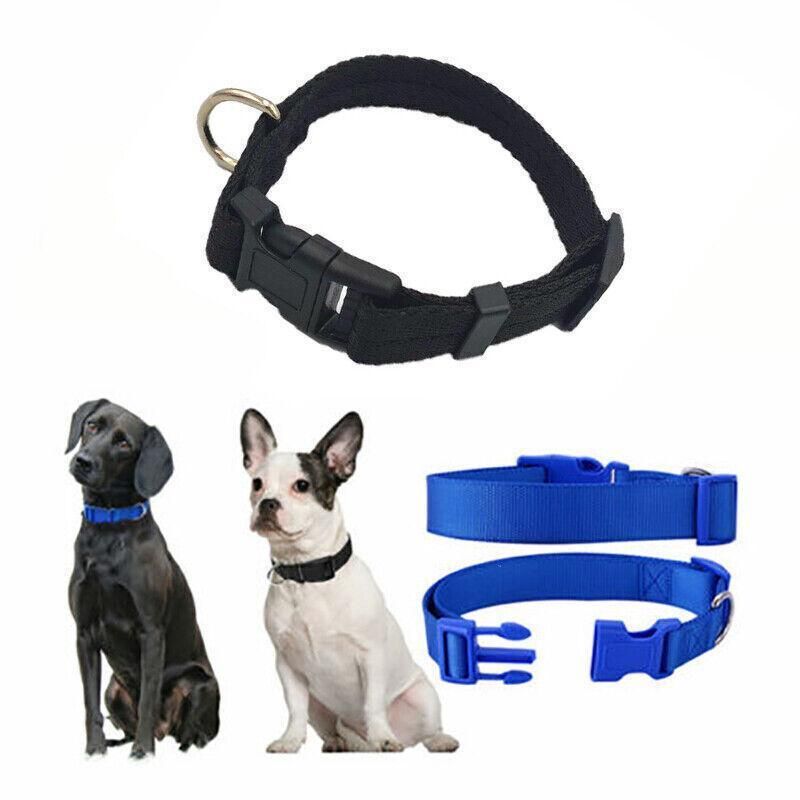 S Size Dog Puppy Pet Collar Adjustable Nylon Toy Small Pink Blue Red Black - Black