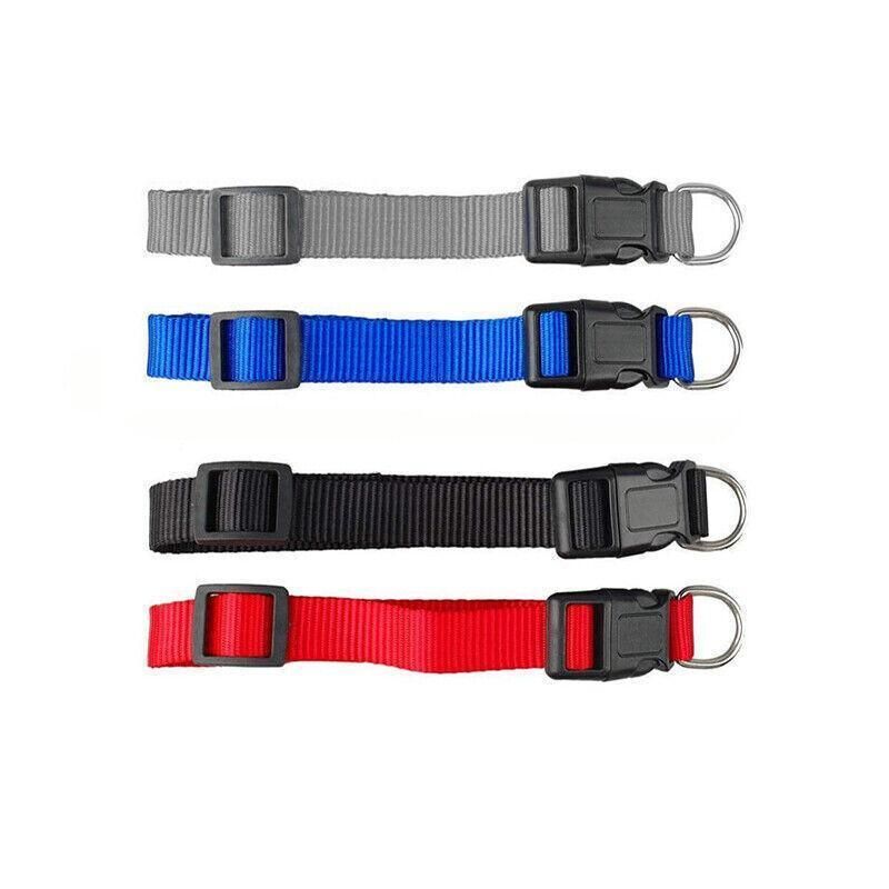 S Size Dog Puppy Pet Collar Adjustable Nylon Toy Small Pink Blue Red Black - Black