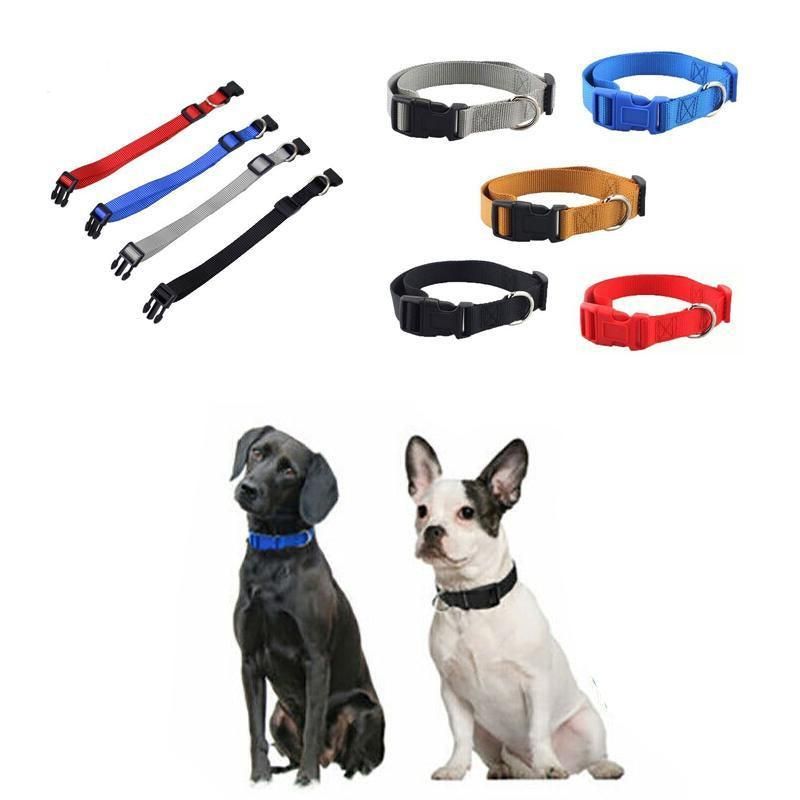 S Size Dog Puppy Pet Collar Adjustable Nylon Toy Small Pink Blue Red Black - Black
