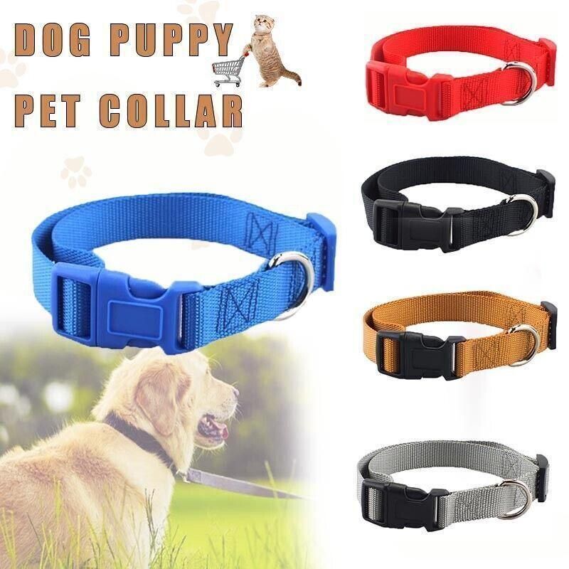 S Size Dog Puppy Pet Collar Adjustable Nylon Toy Small Pink Blue Red Black - Blue