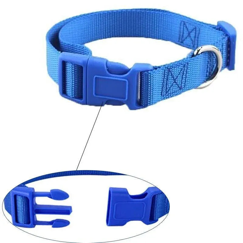 S Size Dog Puppy Pet Collar Adjustable Nylon Toy Small Pink Blue Red Black - Blue