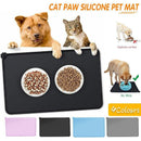 Silicone Pet Feeding Mat Dog Cat Food Bowl Placemat Waterproof Non-Slip Easy Clean - Black