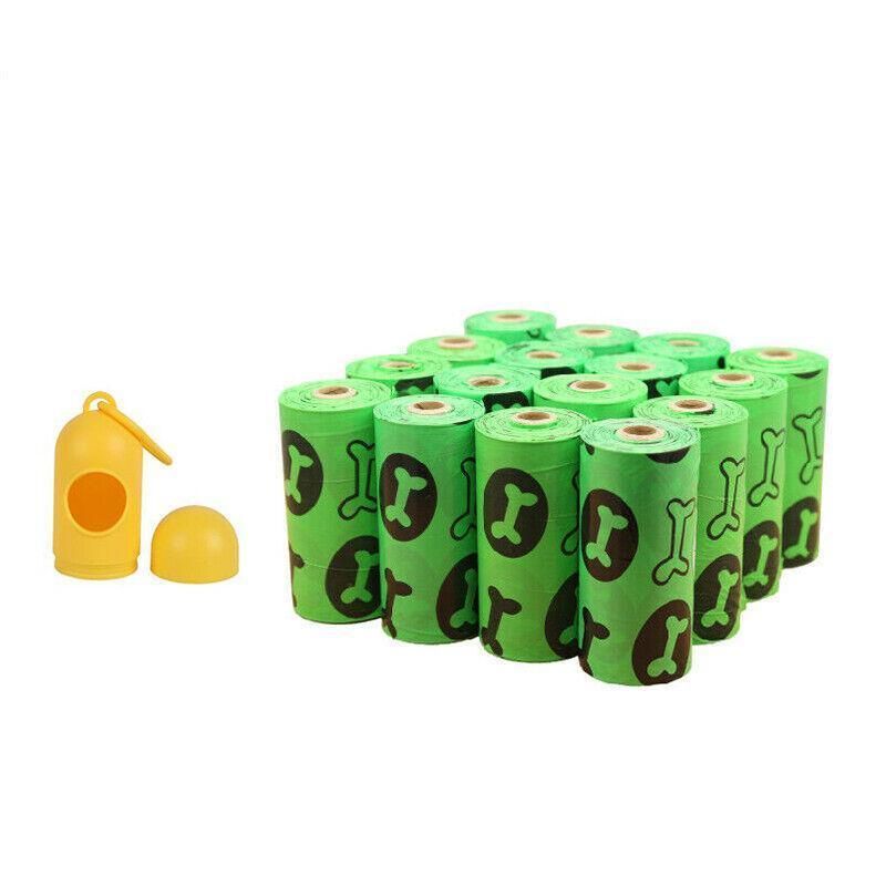 Biodegradable & Compostable Dog Poo Bags Pet Poop Bag Garbage Disposable Clean - 8 Rolls(120 Bags)