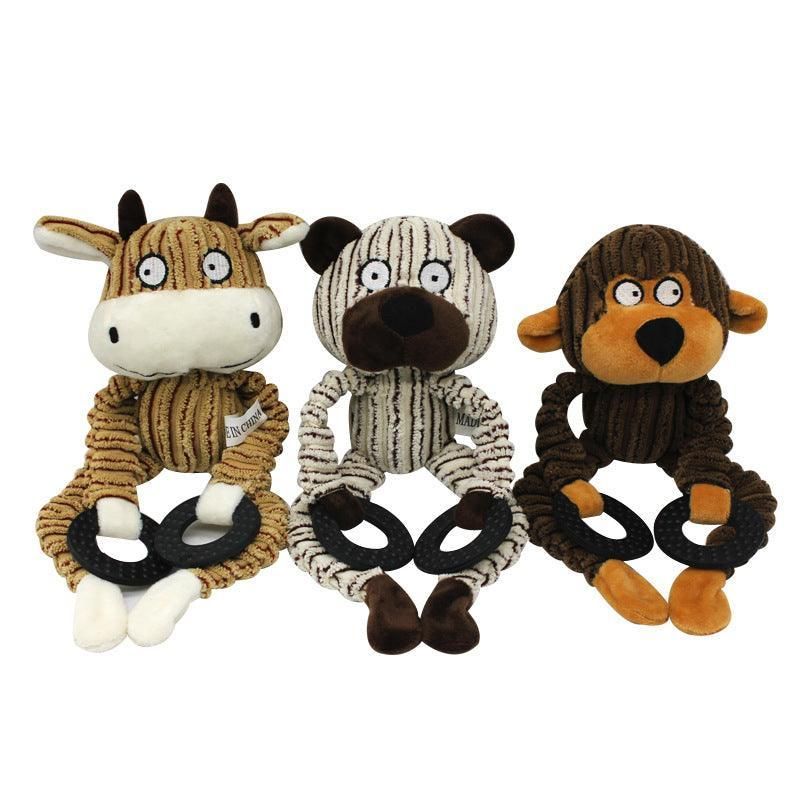 Unstuffed Plush Dog Puppy Pet Squeaker Toys Squeaky Funny Interactive Chew Toy - Beer