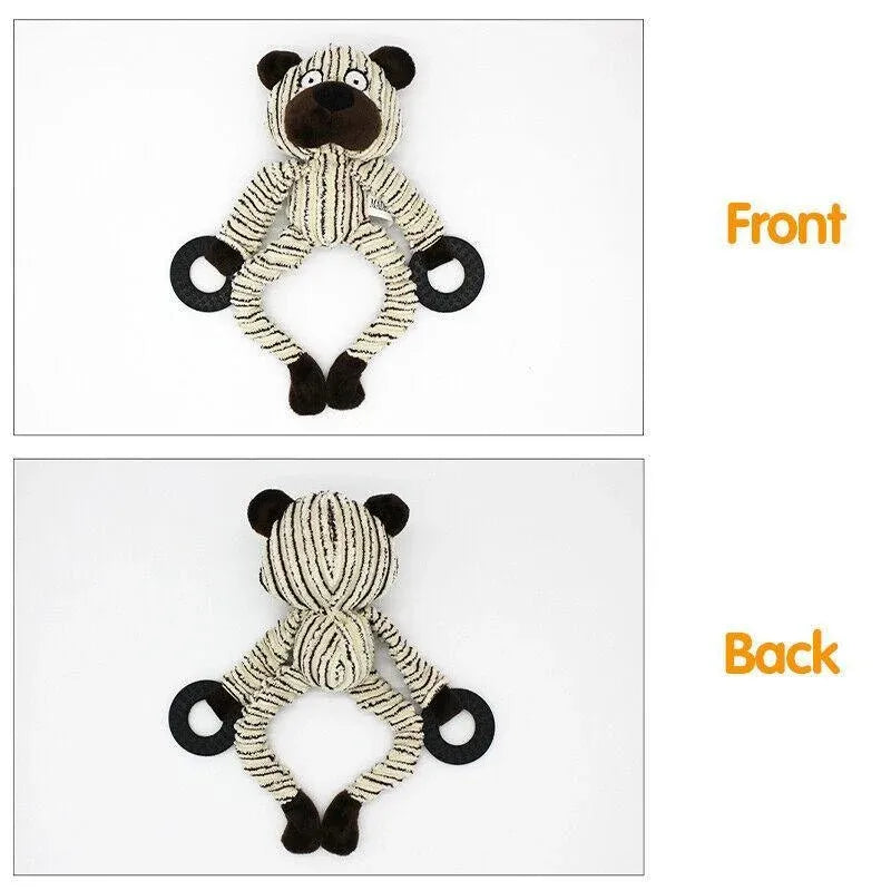 Unstuffed Plush Dog Puppy Pet Squeaker Toys Squeaky Funny Interactive Chew Toy - Beer
