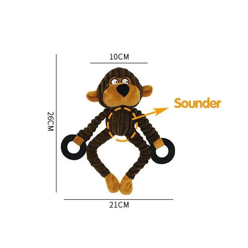Unstuffed Plush Dog Puppy Pet Squeaker Toys Squeaky Funny Interactive Chew Toy - Cattle