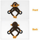 Unstuffed Plush Dog Puppy Pet Squeaker Toys Squeaky Funny Interactive Chew Toy - Monkey