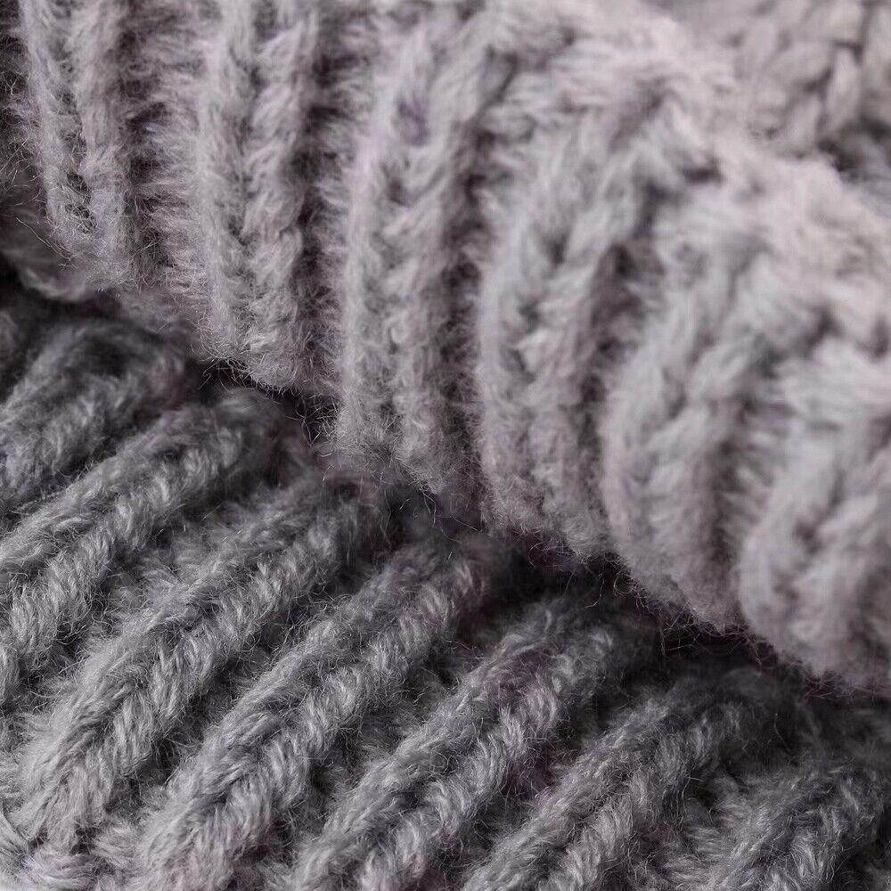 Puppy Dog Jumper Winter Warm Knitted Sweater Pet Clothes Small Dogs Coat Thermal XL - Grey
