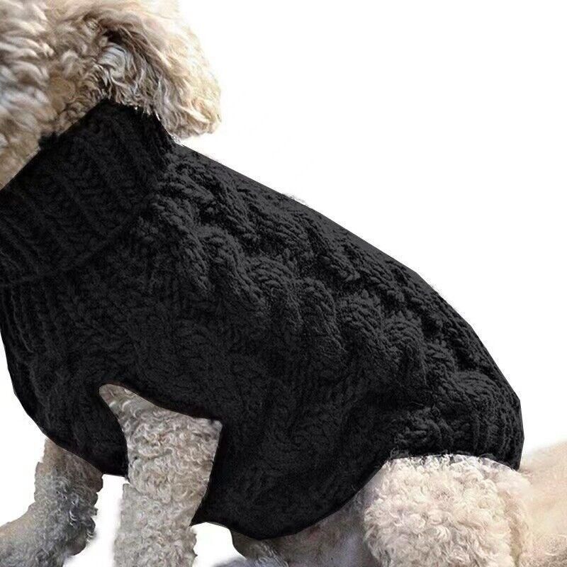 Puppy Dog Jumper Winter Warm Knitted Sweater Pet Clothes Small Dogs Coat Thermal XL - Grey