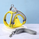 Pet Dog Harness Adjustable Reflective Breathable Outdoor Collars Strap Cat Leash Yellow - L