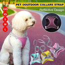 Pet Dog Harness Adjustable Reflective Breathable Outdoor Collars Strap Cat Leash Yellow - XXS