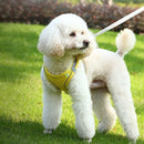 Pet Dog Harness Adjustable Reflective Breathable Outdoor Collars Strap Cat Leash Yellow - XXS