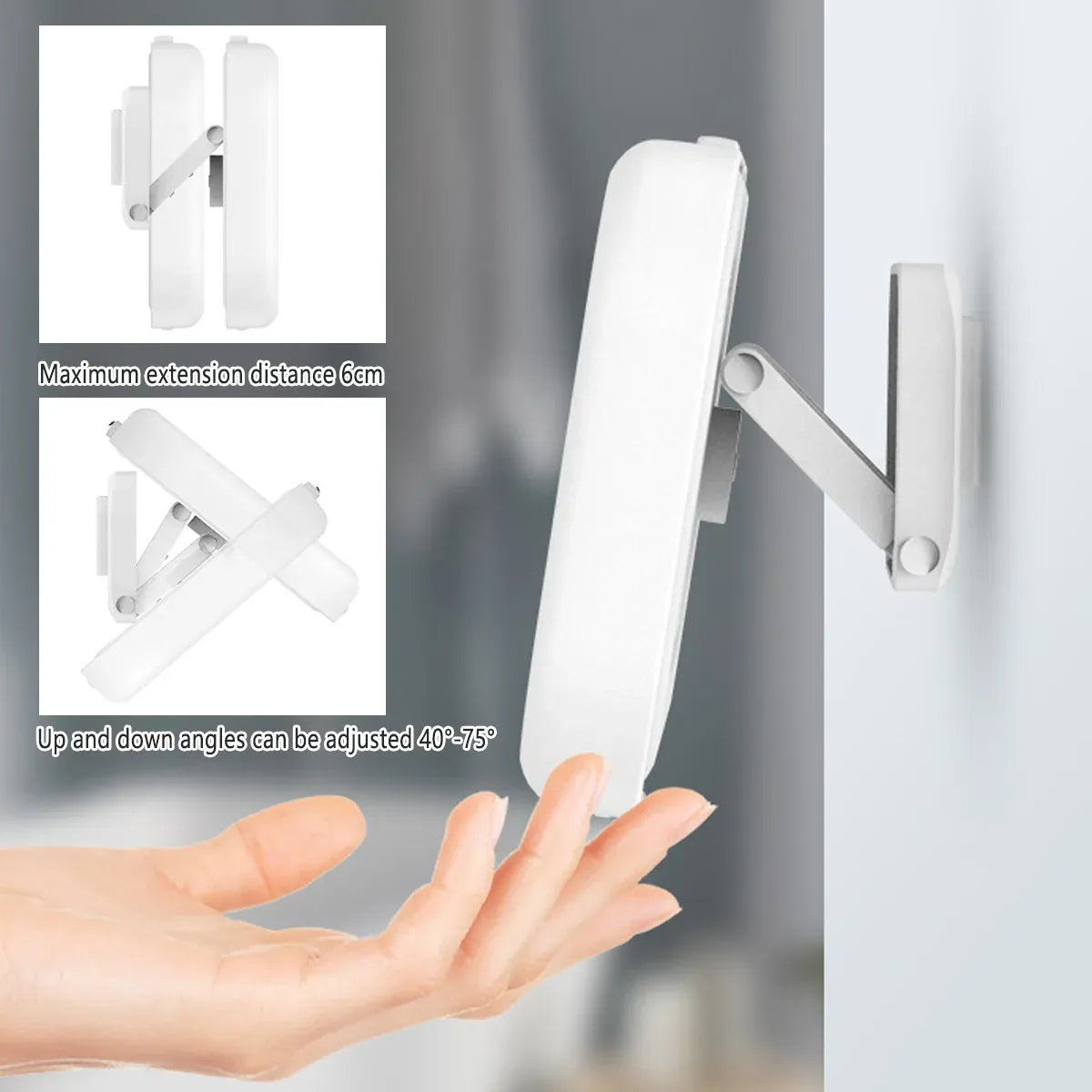Waterproof Rotating Shower Phone Holder 360-Degree Retractable Wall Mount for Bathroom