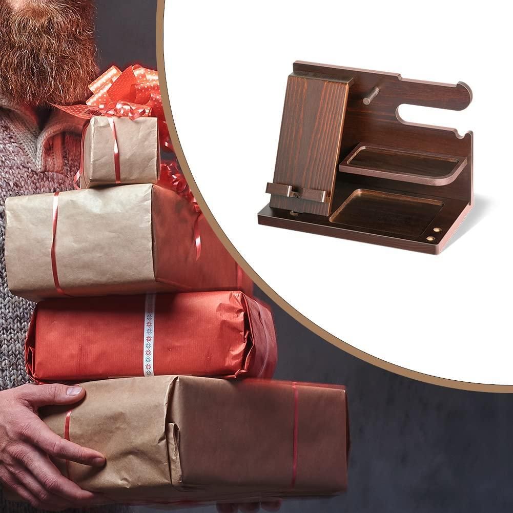 Wooden Mobile Phone Holder Desk Organizer Multifunctional Storage Shelf Stand