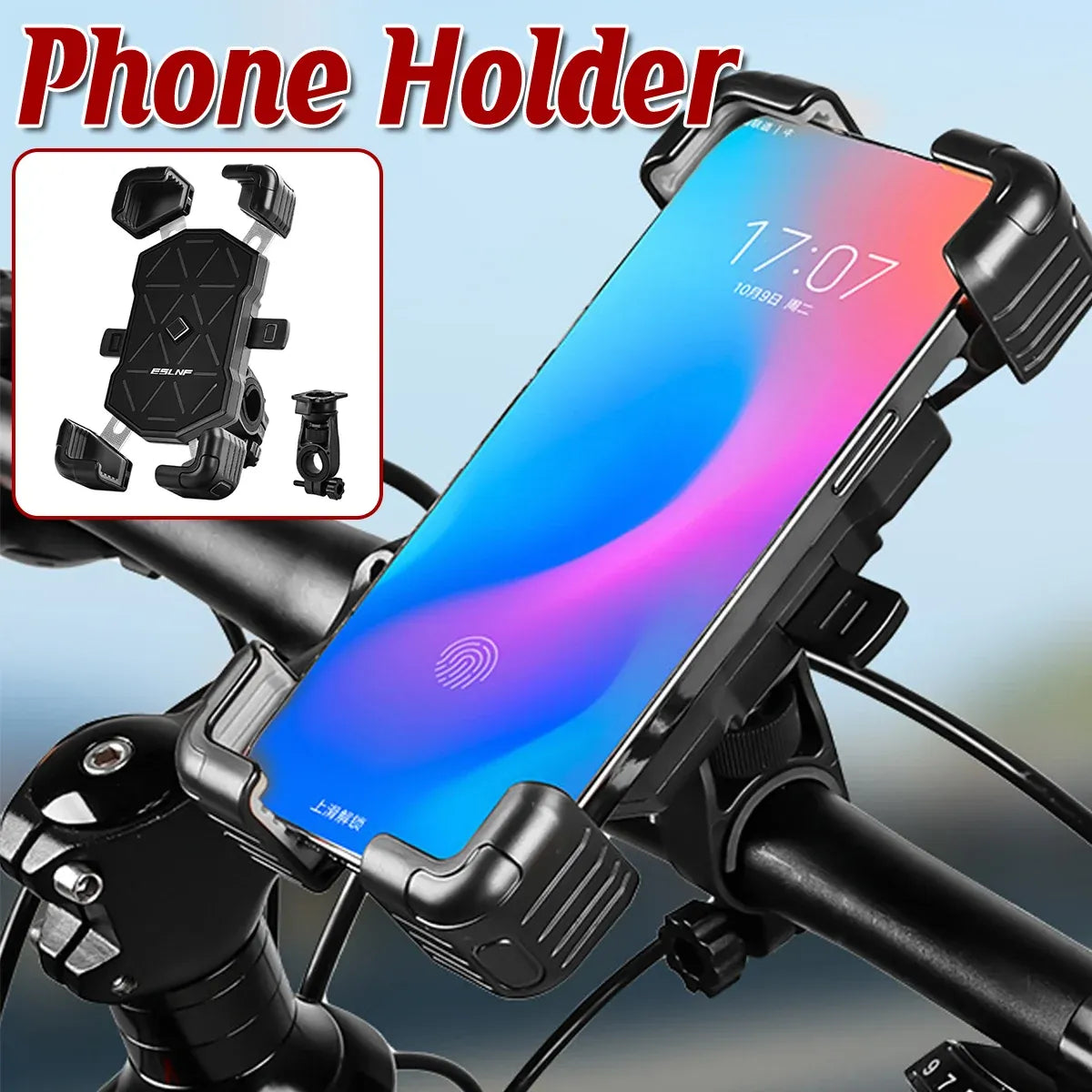 360° Rotation Mobile Phone Holder Handlebar Mount For Motorcycle Bicycle Bike