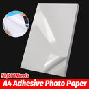 50/200Sheets A4 Adhesive Photo Paper 150GSM for Inkjet Printer Scrapbook - 200 Sheets