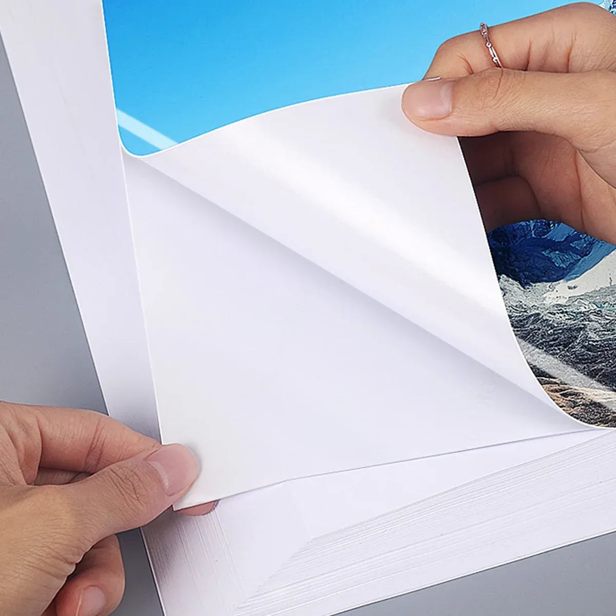 50/200Sheets A4 Adhesive Photo Paper 150GSM for Inkjet Printer Scrapbook - 200 Sheets