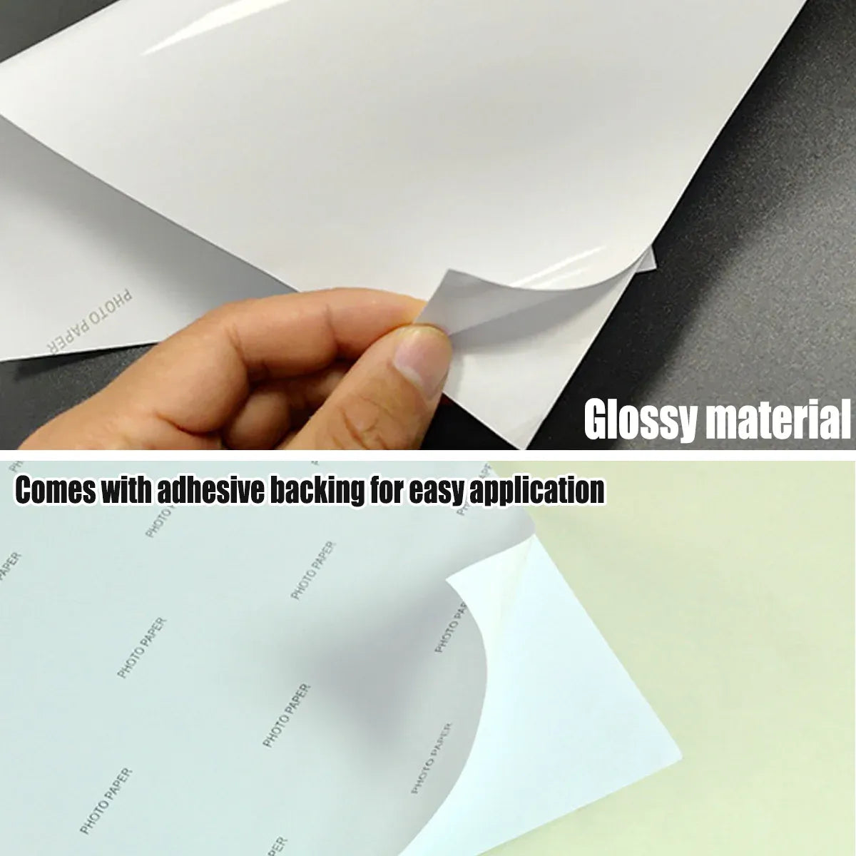 50/200Sheets A4 Adhesive Photo Paper 150GSM for Inkjet Printer Scrapbook - 50 Sheets