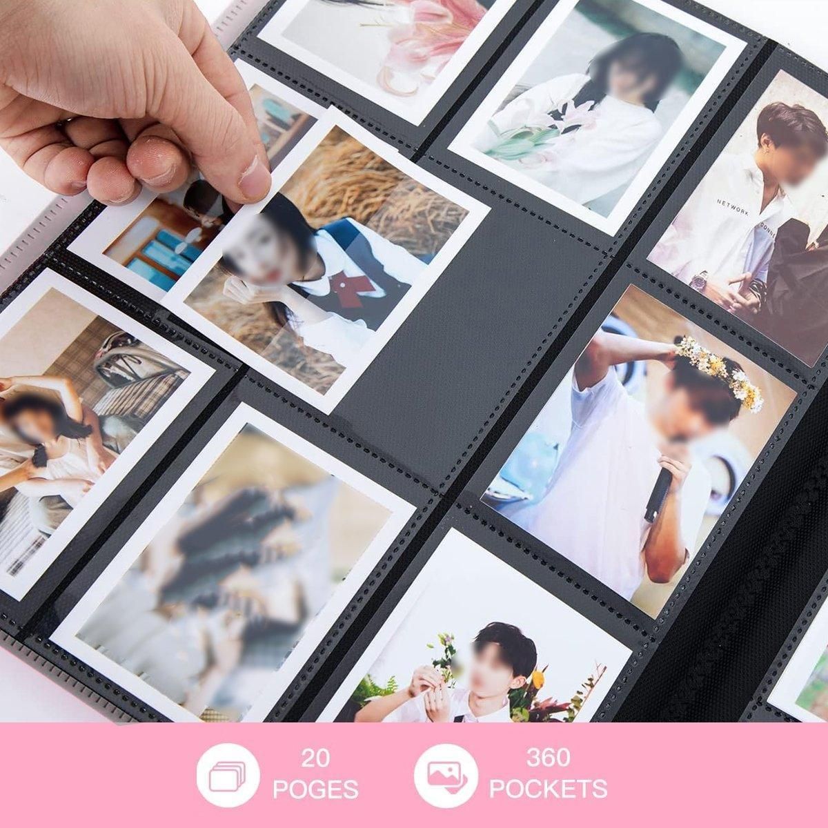 Large Capacity 3Inch Photo Album 360 Pockets Game Card Holder Collection Book - Black