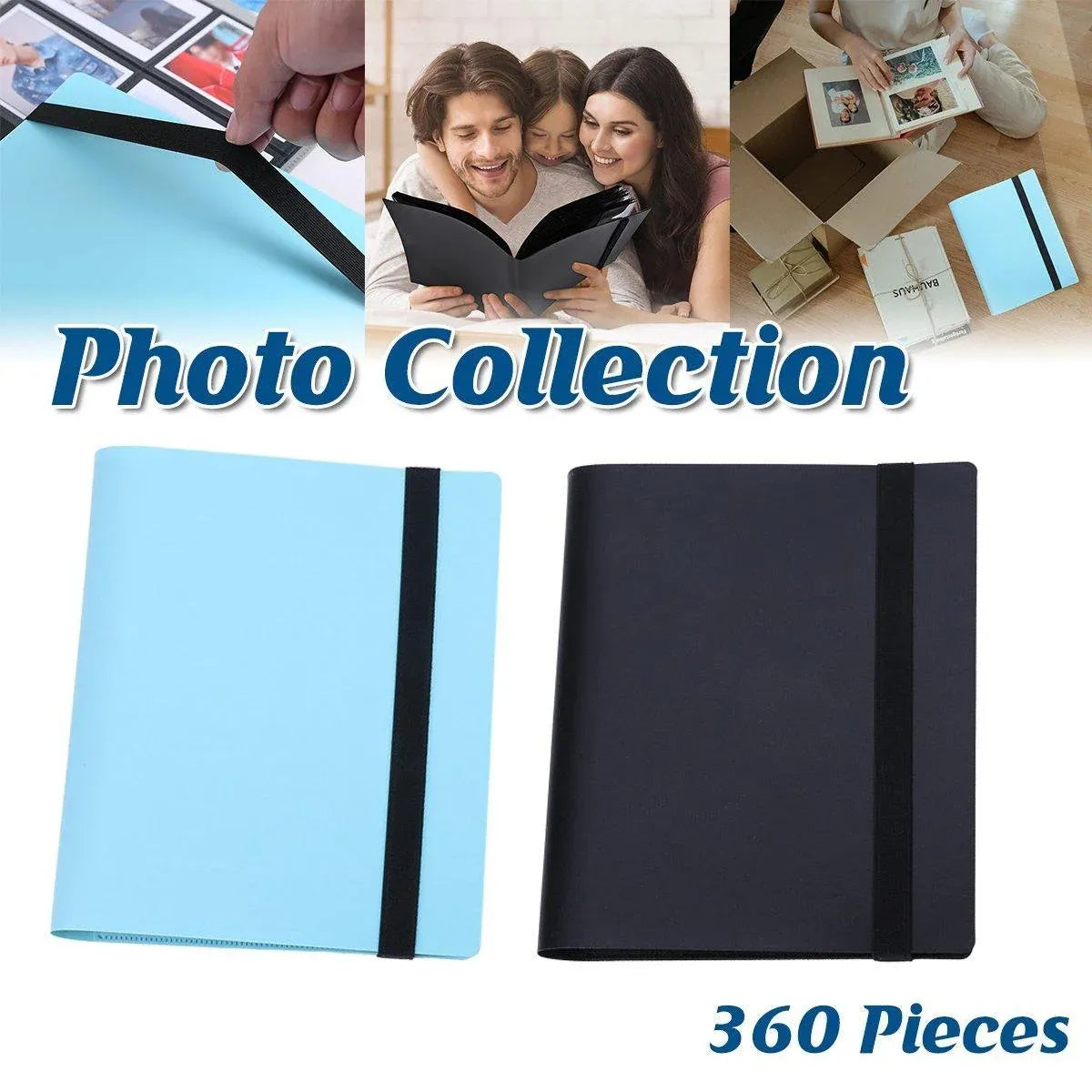 Large Capacity 3Inch Photo Album 360 Pockets Game Card Holder Collection Book - Black