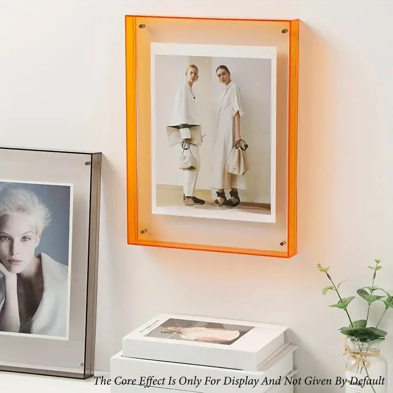Acrylic Photo Frame Double-Sided Clear Display with Screw Mount – 16x21cm - Grey