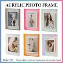 Acrylic Photo Frame Double-Sided Clear Display with Screw Mount – 16x21cm - Grey