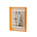 Acrylic Photo Frame Double-Sided Clear Display with Screw Mount – 16x21cm - Orange