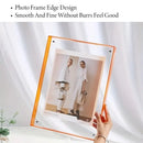 Acrylic Photo Frame Double-Sided Clear Display with Screw Mount – 16x21cm - Orange