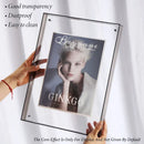 Acrylic Photo Frame Double-Sided Clear Display with Screw Mount – 16x21cm - Transparent