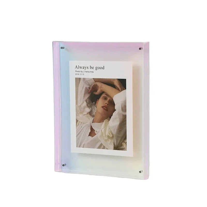 Acrylic Photo Frame Double-Sided Clear Display with Screw Mount – 16x21cm - Colorful