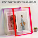 Acrylic Photo Frame Double-Sided Clear Display with Screw Mount – 16x21cm - Colorful