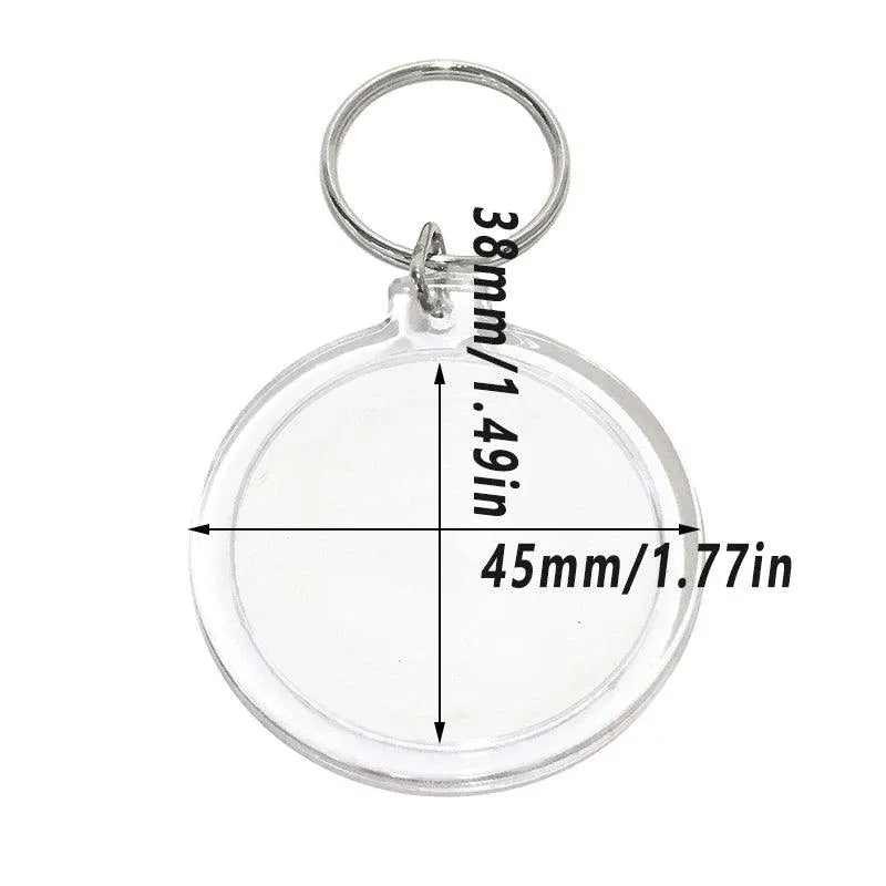 20PCS Keyring Clear Acrylic Photo Key Chain Picture Frame Blanks DIY Rings Gifts
