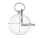 20PCS Keyring Clear Acrylic Photo Key Chain Picture Frame Blanks DIY Rings Gifts