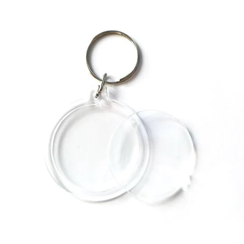 20PCS Keyring Clear Acrylic Photo Key Chain Picture Frame Blanks DIY Rings Gifts