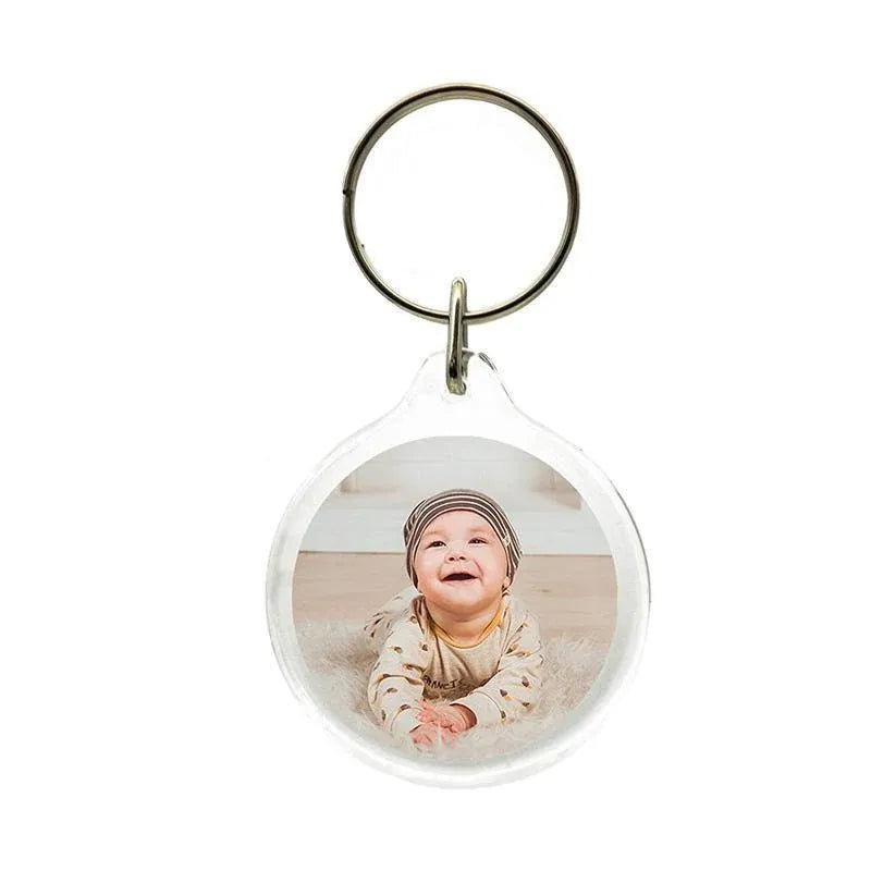 20PCS Keyring Clear Acrylic Photo Key Chain Picture Frame Blanks DIY Rings Gifts