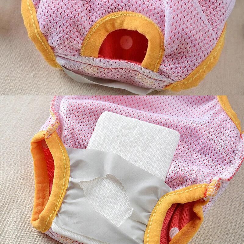 Female Pet Dog Cat Puppy Pant Menstrual Sanitary Nappy Diaper Wrap Underwear Red - L