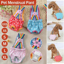 Female Pet Dog Cat Puppy Pant Menstrual Sanitary Nappy Diaper Wrap Underwear Red - XS