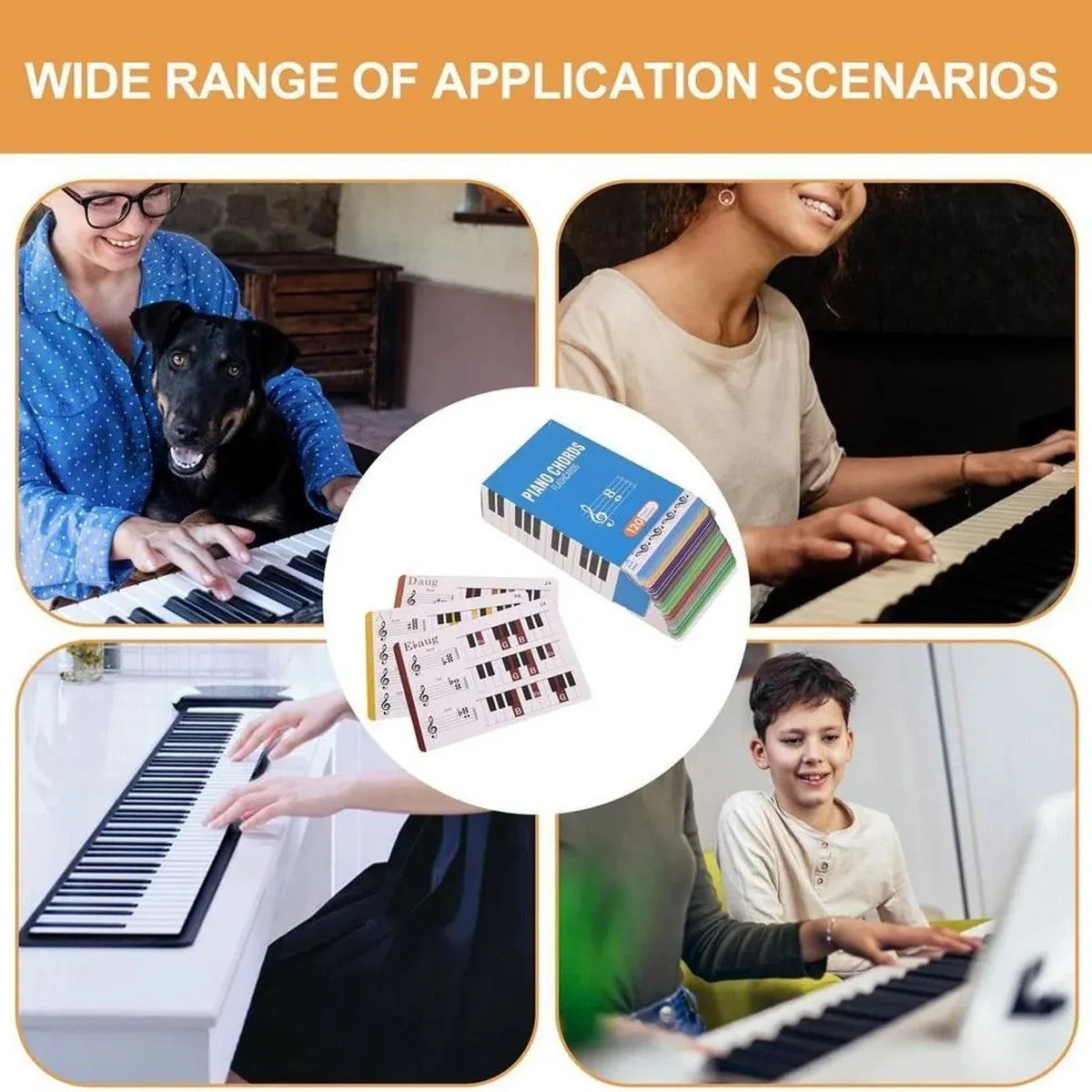 Portable Colorful Beginner Piano Chord Chart Piano Fingering Chart Easy To Read