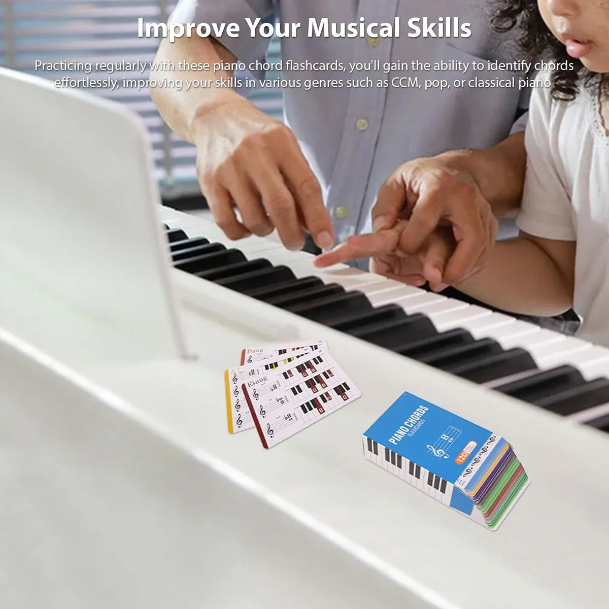 Portable Colorful Beginner Piano Chord Chart Piano Fingering Chart Easy To Read