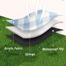 1-Piece Blue and White Check Picnic Blanket with Carry Straps, 200 x 200 cm
